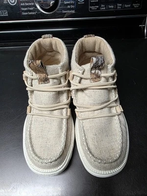 HEY DUDE Reyes Light Grey Wool & Cowhide Leather Boots Slip on Womens 5 - Image 1 of 4