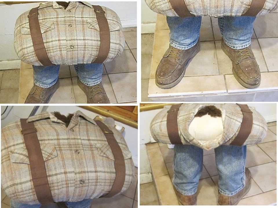 BOTAS VAQUERAS VAQUERAS DE MEZCLILLA HECHAS A MANO ÚNICAS TABURETE PARA PIES Foto 1 de 1