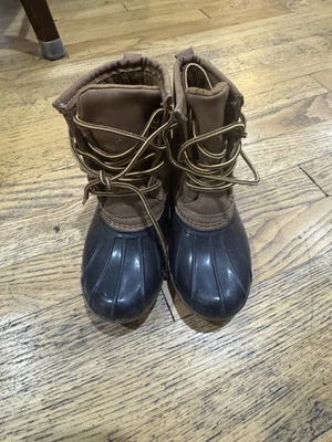 Boy Size 12 Duck Boot Brown With Navy - Image 1 of 2