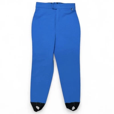 Pantalones de esquí de nieve vintage Roffe para mujer 12 azul elástico mezcla de lana suiza estribo EE. UU. Foto 1 de 4