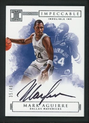 2016-17 MARK AGUIRRE 35/49 AUTO PANINI IMPECCABLE INDELIBLE INK AUTOGRAPHS - Image 1 of 2