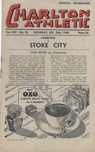 CHARLTON ATHLETIC V STOKE CITY ~ 28. DEZEMBER 1946 - Bild 1 von 3