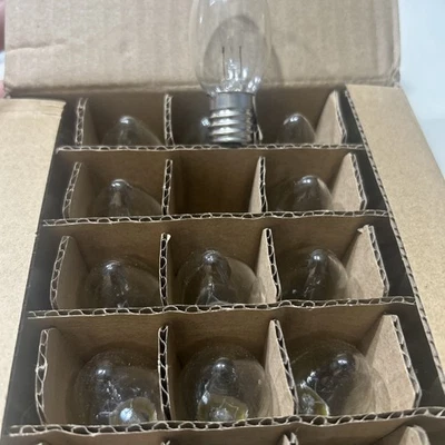 25 Pack Clear C9 E17 Clear Light Bulbs 120V 7W Replacement. New! - Image 1 of 3