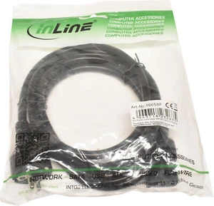 InLine 2m IEC320 / C19 16A 16658F 3G1.5mm schwarz Netzkabel NEU - Bild 1 von 3