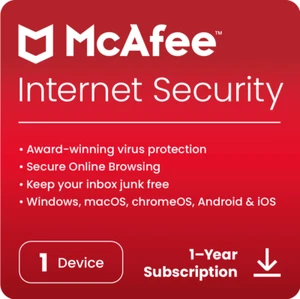 McAfee Internet Security Antivirus 2025 1 Device 1 Year Key 5 Minute by Email - Picture 1 of 6