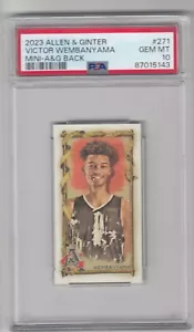 2023 TOPPS ALLEN GINTER VICTOR WEMBANYAMA MINI AG BACK ROOKIE 271 PSA 10 EDELSTEINE MW - Bild 1 von 2