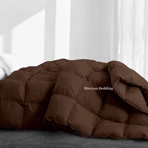 Deluxe Luxury Comforter Down Alternative Egyptian Cotton Chocolate Solid - Picture 1 of 12