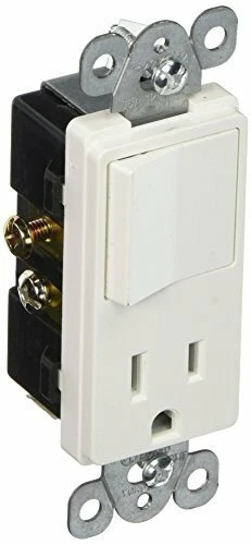 Decorator Combination Rocker Switch & Receptacle Outlet 15A 125V White - Image 1 of 1