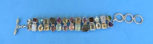 Sterling Silver Fine Multi Gemstone Bracelet - Picture 1 of 6