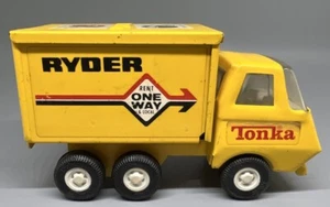 Vintage Tonka Mini Yellow Ryder Pressed Steel Moving Box Truck very nice - Picture 1 of 17