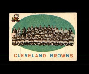 1959 TOPPS FOOTBALL CARD #161 CLEVELAND BROWNS UNMARKED CHECKLIST