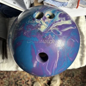 Brunswick Galaxie 300 12-13 Pounds Bowling Ball Purple Blue Swirl With Case! - Picture 1 of 8