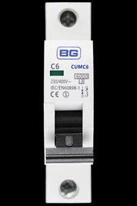 BG BRITISH GENERAL 6 AMP CURVE C 6kA MCB DISYUNTOR CUMC6 S1 - Imagen 1 de 6