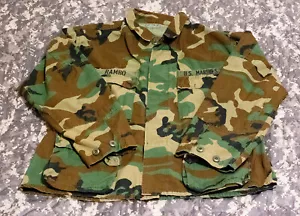 US Marines Rambo Woodland Camouflage Hot Weather Field Jacket Mens Large X-Short - Picture 1 of 5