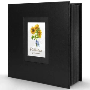 Photo Album 4x6 600 Photos, Leather Cover Extra Large Capacity-Black,600 Pockets - Picture 1 of 7