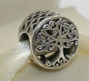 New Authentic Pandora Charm Family Roots Bead 797590 W Tag & Suede Pouch - Picture 1 of 5