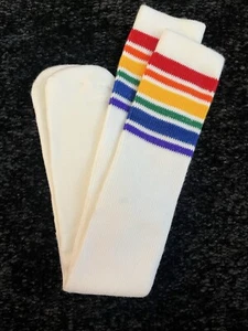 Calze tubolari extra lunghe colore arcobaleno vintage lunghe 22” - Foto 1 di 3