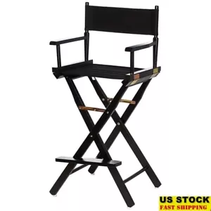 30 Inch Foldable Director Chair Wooden Frame Portable Seating Events Home New - Picture 1 of 7