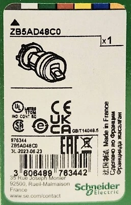 SCHNEIDER 电动 ZB5 AD48C0 瞬时 2 位置切换开关头操作员 — 第 1/3 张图片