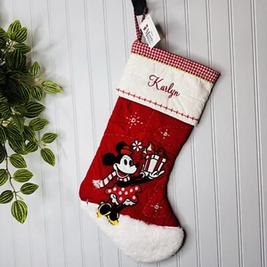 Calza Disney Pottery Barn KARLYN Minnie Mouse monogramma Natale bambini nuova senza etichette - Foto 1 di 7