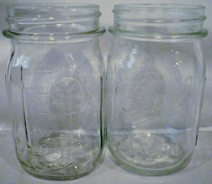 Two Ball Glass Mason 16oz Jars - Picture 1 of 7