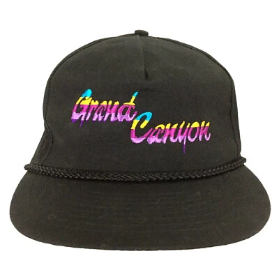 De colección Gorra del Gran Cañón Deletrear Logotipo a Rayas Nylon Snap Back Béisbol Camionero Sombrero Foto 1 de 4
