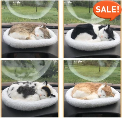 Realistic Sleeping Cat Toy Breathing Stuffed Animal Doll Simulation Cat Dog Doll - Image 1 of 4