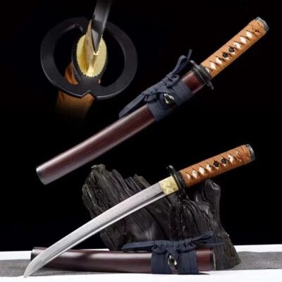 Fighting Combat Japanese Samurai Knife Damascus Tanto Steel Curved Fixed Blade - Изображение 1 из 4