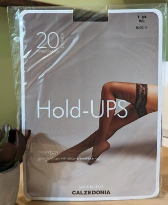 CALZEDONIA 20 DENIER MEDIAS TRANSPARENTES HASTA EL MUSLO TALLA L / MOCA - MARRÓN Foto 1 de 2