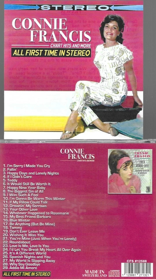 CONNIE FRANCIS-Chart Hits and More-All First Time In Stereo 29 cuts CD — 第 1/1 张图片