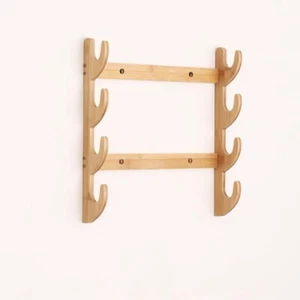 Bamboo Wall Mount Samurai Sword Holder Stand Katana Tanto Hanger Rack 4 Tier New - Bild 1 von 2