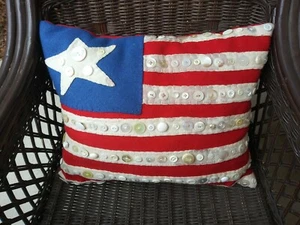 BOTONES DE ALMOHADA DE ESTILO AMERICANO BANDERA PAÍS ARTE POPULAR EMBELLECIDOS EE. UU. - Imagen 1 de 7