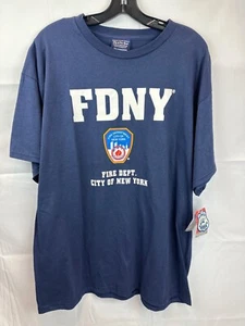 FDNY Navy Blue T-Shirt XL Officially Licensed By NY Popular Short Sleeve Cotton - Picture 1 of 5