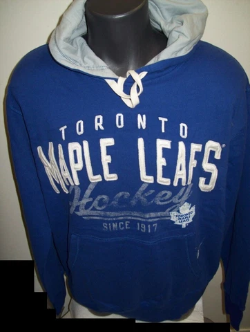 Toronto "MAPLE LEAFS HOCKEY" Old Fashion Pull Over Hoody Sewn Logos M L XL Cover