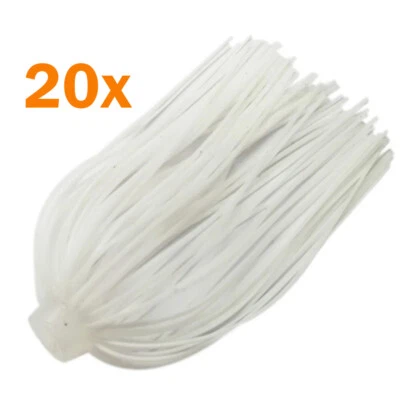 20PCS PURE WHITE DIY Spinner Buzz Bait Fishing Silicone Skirts for Lures US - Image 1 of 4