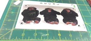 NEW ! 3 Monkeys Speak No Evil - See No Evil - Hear No Evil Decal - Made in USA - Picture 1 of 2