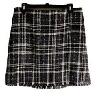 Sanctuary Women Tweed Short Black & White Lightly Tassel Skirt Size Xl