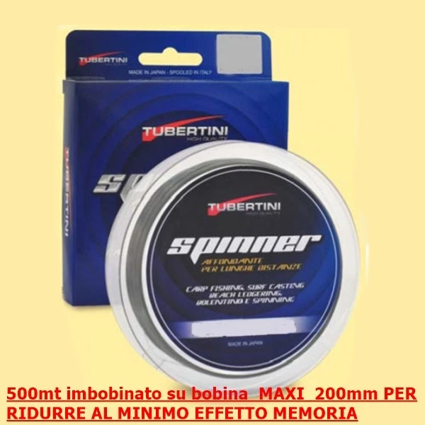 TUBERTINI MONOFILO SPINNER 500mt  EXTRA RIGIDO SURF FEEDER BOLENTINO SPINNING - Immagine 1 di 1