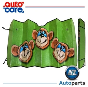 Metallic Car Front Windscreen Foldable Sun Shade UV Protector Monkeys Universal - Picture 1 of 8