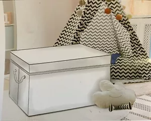 Caja de juguetes para bebé para niños (tiburón) otomana plegable + almacenamiento | patrón de tiburones - Imagen 1 de 6