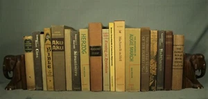 18 vintage old books brown/tan neutral decorators shelf Adventures Augie March & - Picture 1 of 2