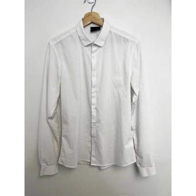 Asos Shirt Mens M Medium Long White Long Sleeve Solid Regular Fit Preppy - Image 1 of 4