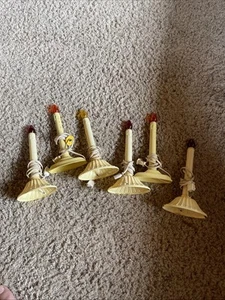 6- Vintage Christmas Window Candles Electric Plastic Wax Drip Appx 9" Tested - Picture 1 of 4