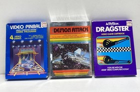 Atari 2600 Bundle: Demon Attack, Dragster & Video Pinball (CIB)
