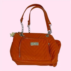 Y2K Style Next Orange Quilted Shoulder Handbag – Chain Strap – 2000s Retro Bag - Picture 1 of 7