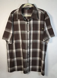 Lowrider Herren Hemd 2XL Braun Kariert Original Emblem auf Tasche Knopf Kurzarm - Bild 1 von 7