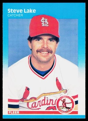 1987 Fleer #300 Steve Lake Glossy - ExMt+ - Image 1 of 2
