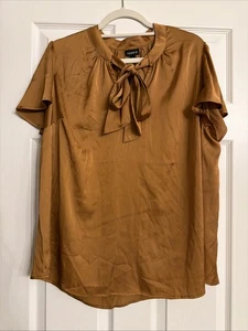 Torrid Copper colored women loose fitting short sleeved neck tide Top Size 1 - Picture 1 of 5