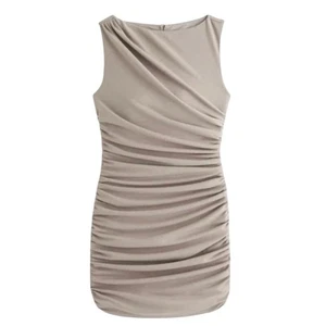 Abercrombie & Fitch Stretch-Minikleid seitlich Cinch gerafft taupe Größe Large Tall  - Bild 1 von 7