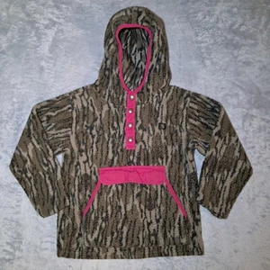 Carhartt Fleece Hoodie Girls S 8 Green Camo Pink Trim Pullover Hunting Workwear - Picture 1 of 8